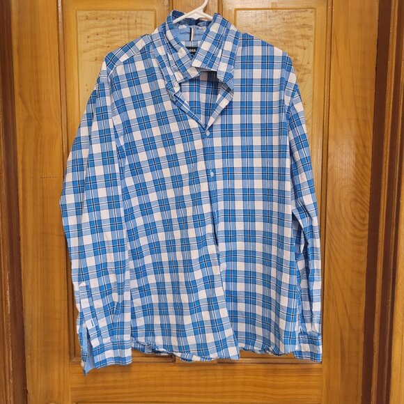 BOSS Hugo Boss Men's XXL Blue Plaid Shirt Regular Fit Organic Cotton - Picture 1 of 3
